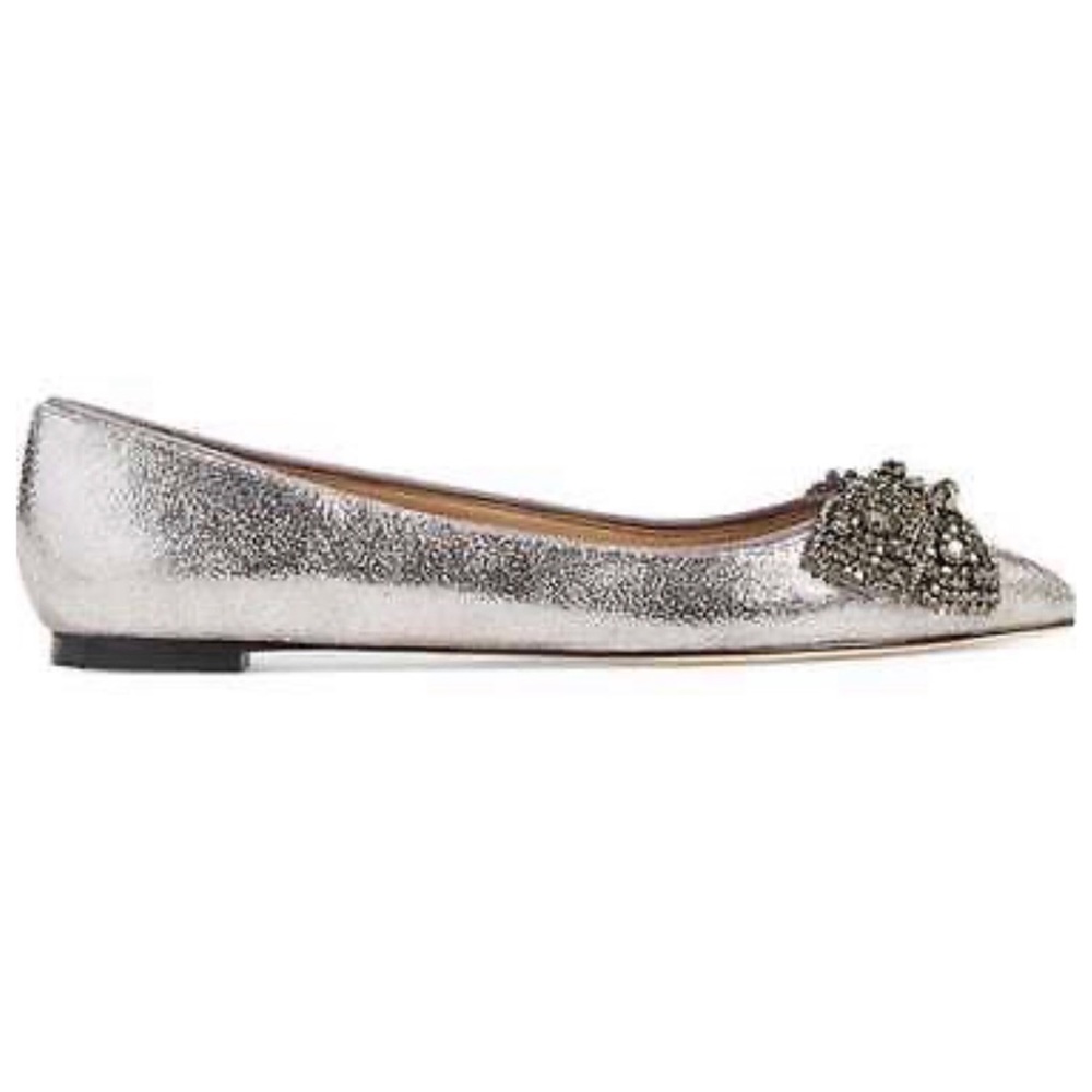 Tory Burch NIB Esme Jeweled Gray Flats 7.5M - Picture 3 of 16